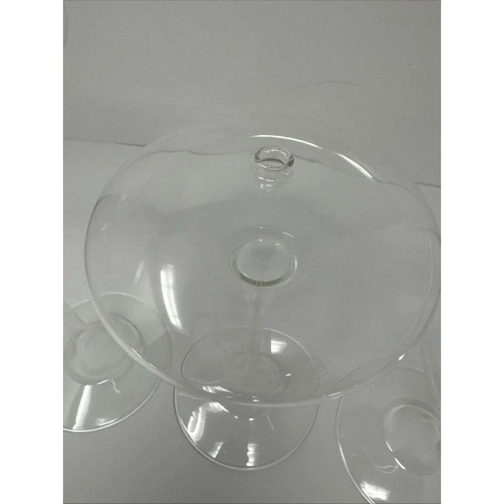 Vintage Firelight Hand Crafted Glass Omni Stem Oil Candle Holder Set Rare Trio 3